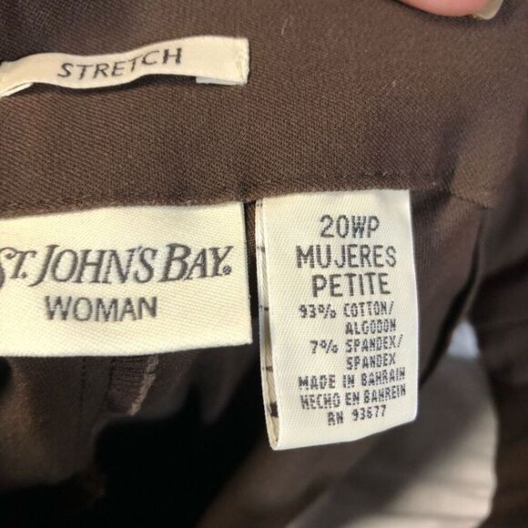 St. John’s Bay Stretch 20WP Chocolate Brown Pants NWT - Picture 3 of 6